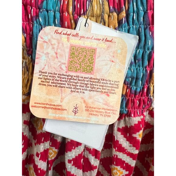 Kantha Bae Joplin pants one size boho pink dress like a hippie rock star NWT - Picture 4 of 8
